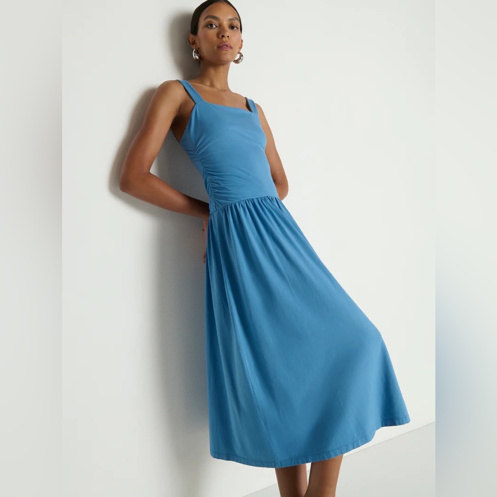 Nation LTD Blue Square-Neck Midi Dress